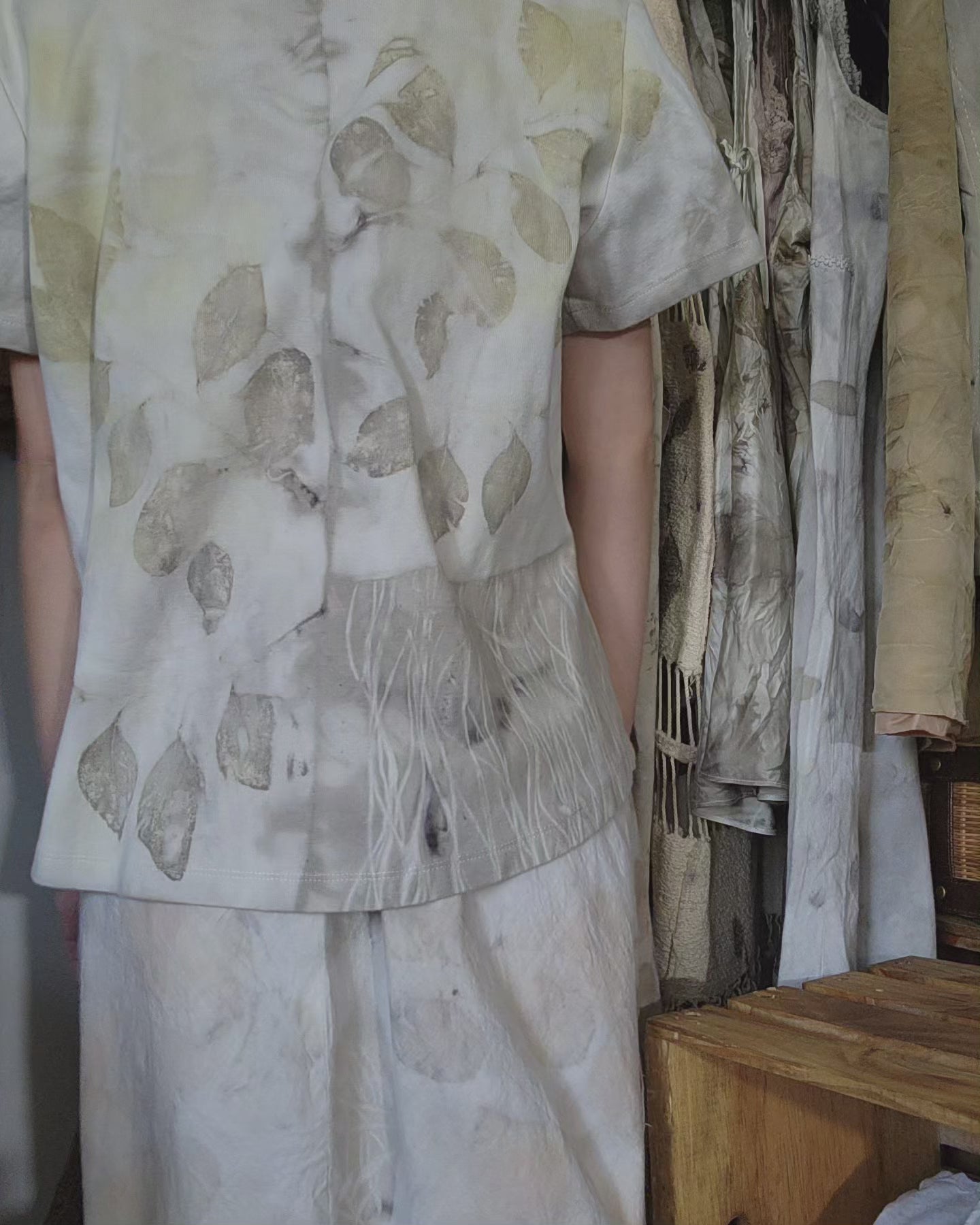 Eco-Printed Vintage L. L. Bean Cotton Tee