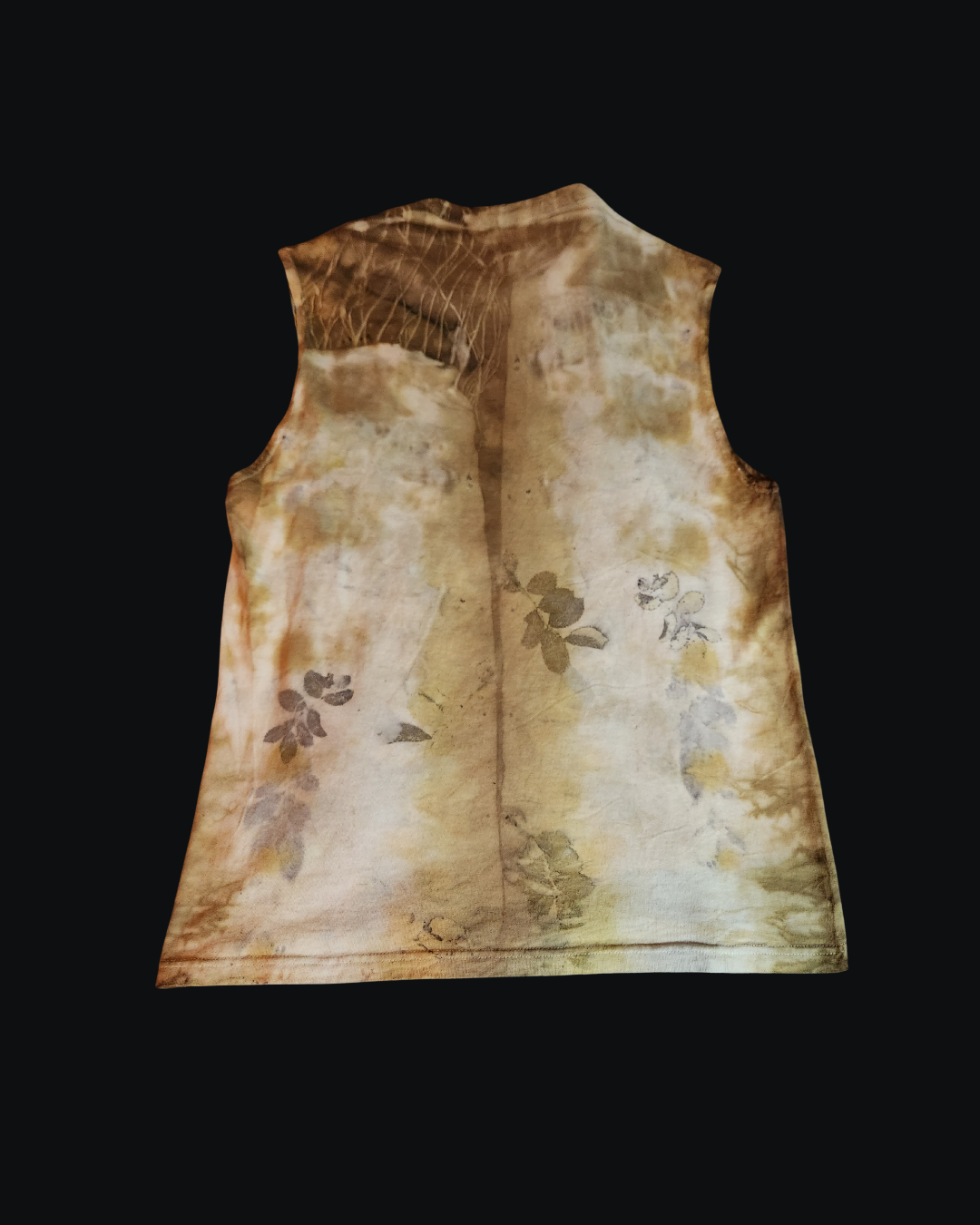 Vintage Jerzees Large Botanical Rose Print Rust & Onion Skin Dyed Tee